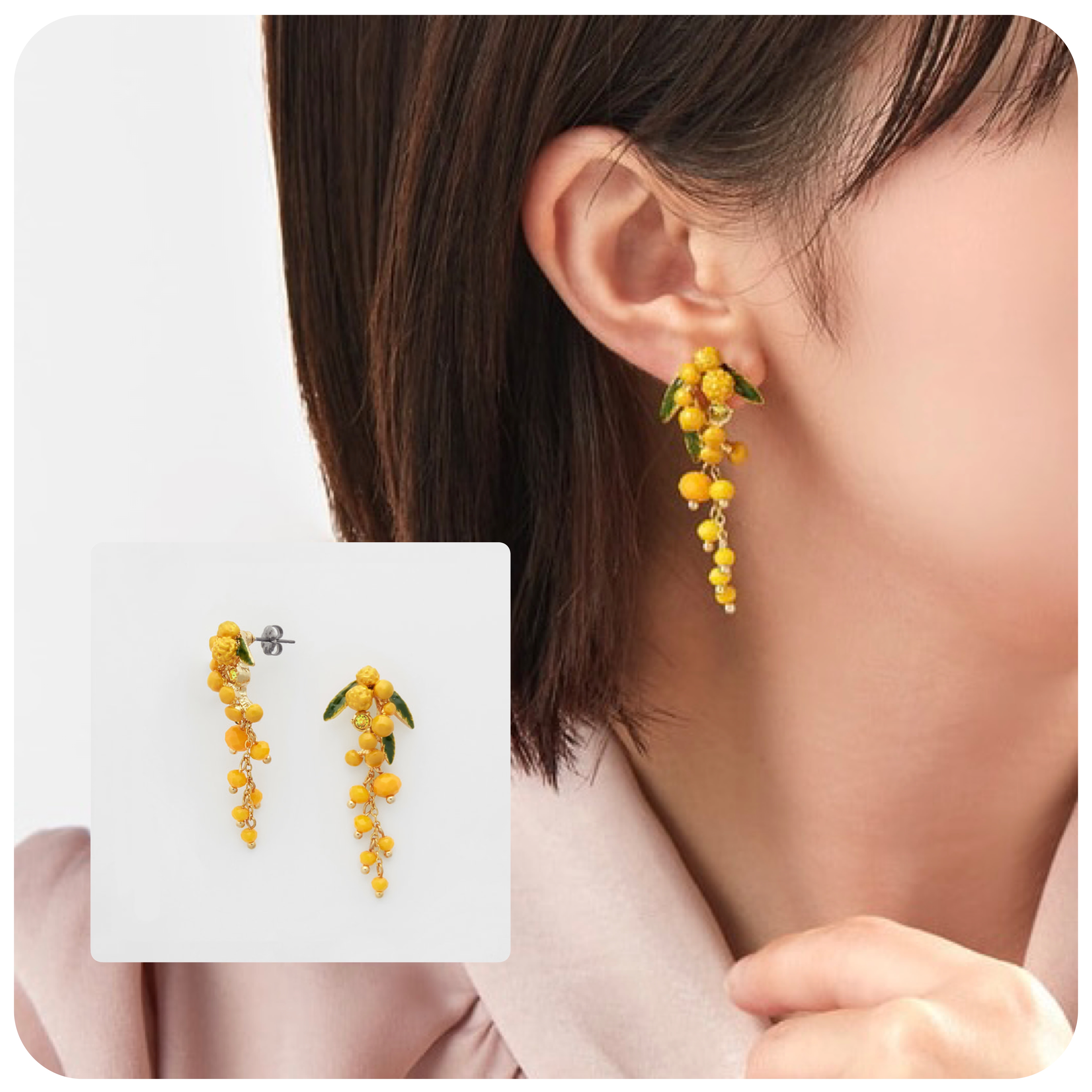 ミモザ＆ハチ ピアス（VBRA2020__Y2）｜ピアス｜ヴァンドームブティック（VENDOME BOUTIQUE）【アクセサリー公式通販】