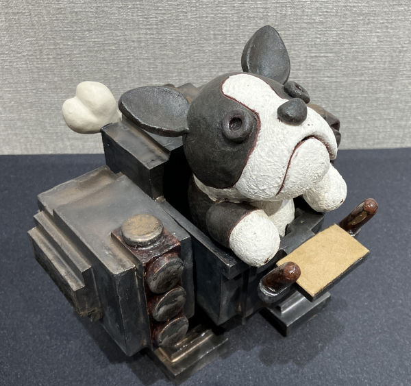 三原研 ☆ 炻器陶板 ☆ 共箱栞 ☆ 椅子の絵か ☆