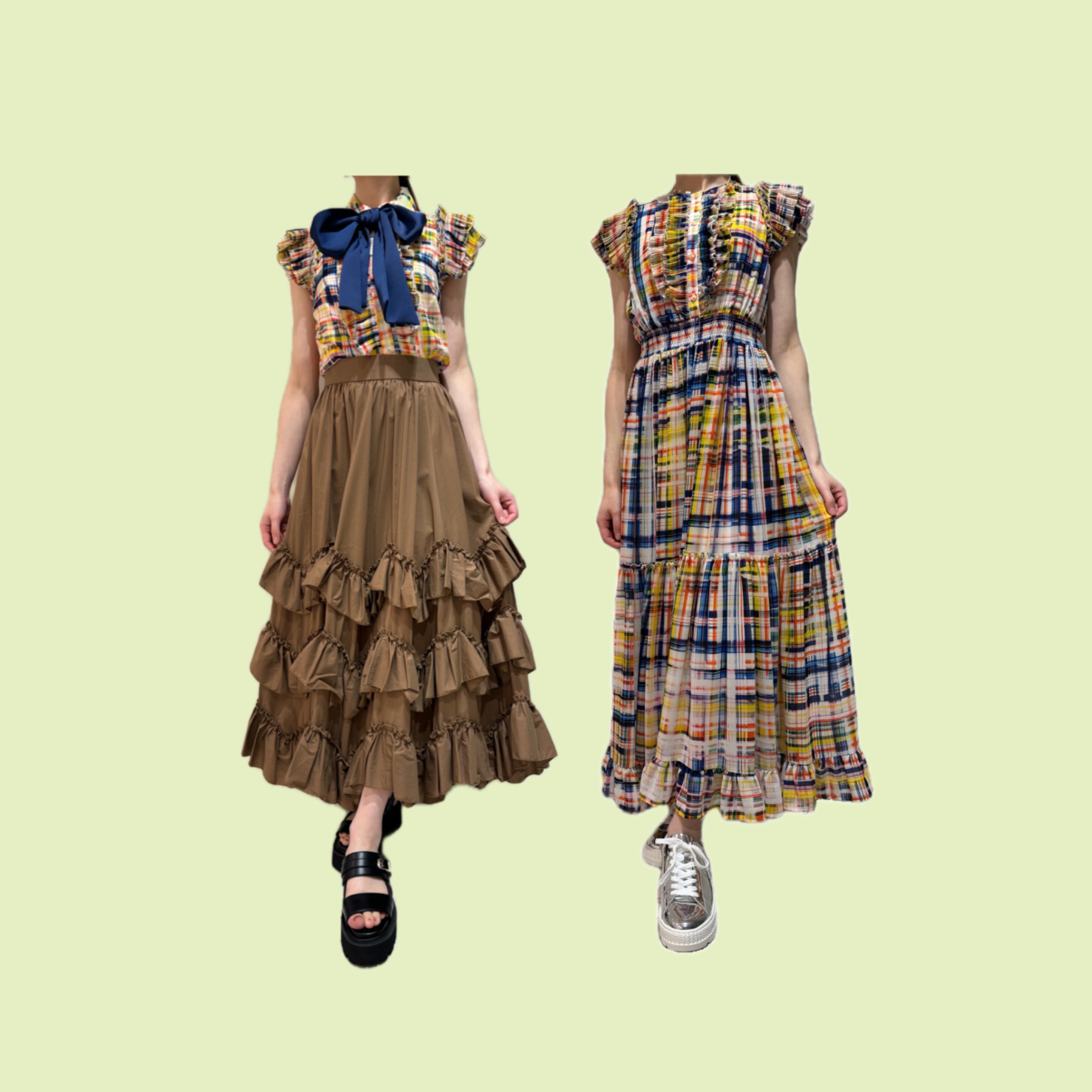 チェック柄シフォン 💛💙ブラウス＆ワンピース💛💙𓈒𓏸 | ソブ ダブルスタンダード クロージング | 大丸東京店公式 SHOP BLOG